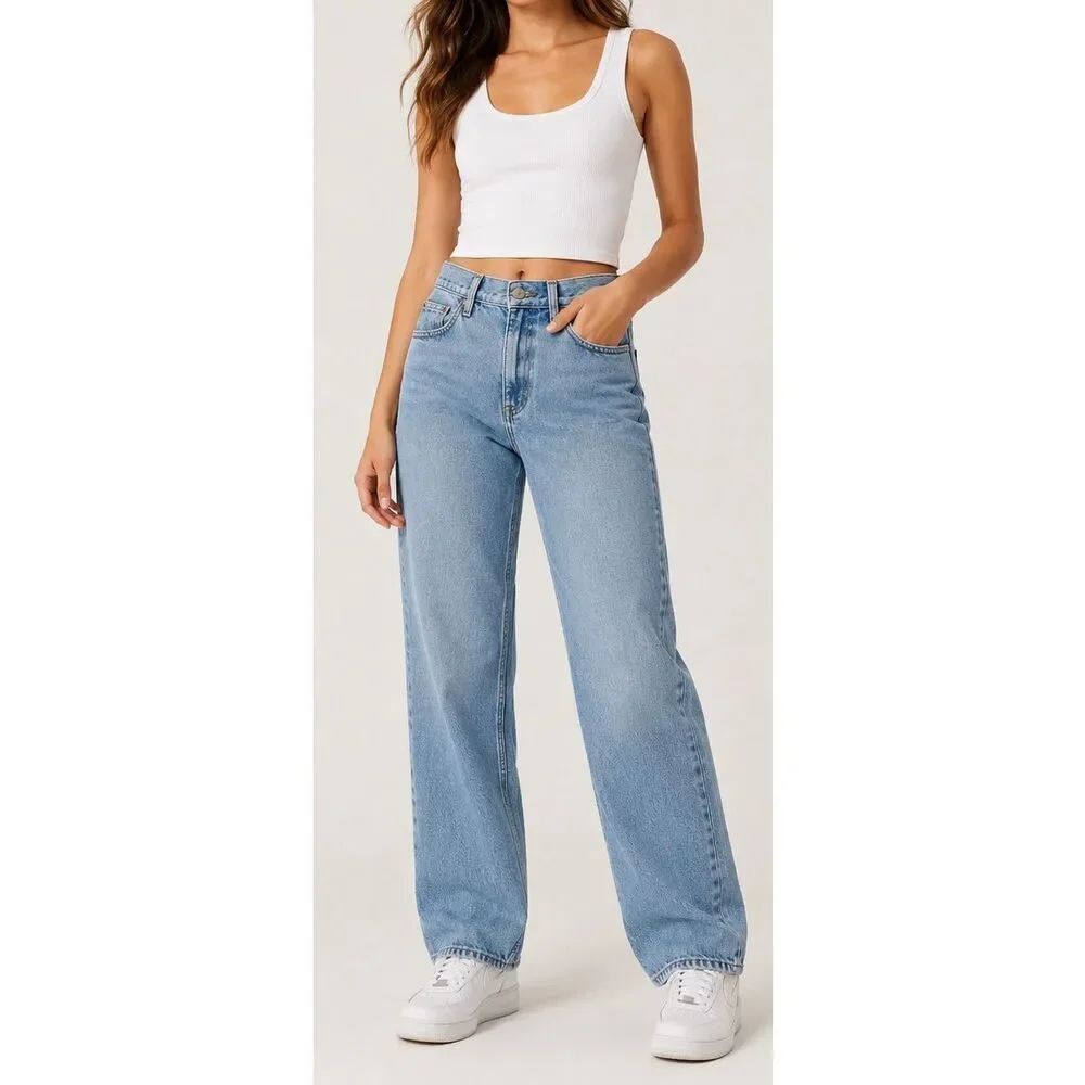 Abercrombie 90s Relaxed Jean High Rise Light Wash Size 29 Regular